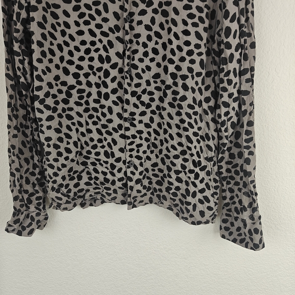 All Saints PIERO LS Cheetsh Printed Long Sleeve Button Down Shirt Size Medium - Picture 4 of 10